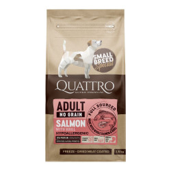Quattro Small Breed Adult sausas pašaras su lašiša ir kriliu mažų veislių šunims
