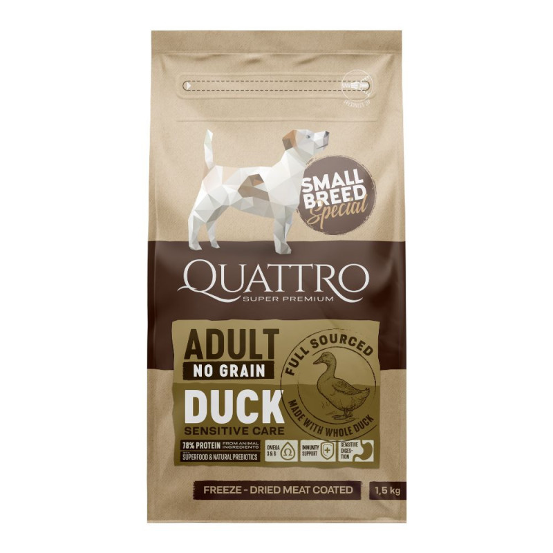 Quattro Small Breed Adult sausas pašaras su antiena mažų veislių šunims