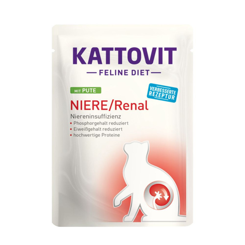 Kattovit Feline Diet Kidney/Renal guliašas su kalakutiena katėms - Zoobaze.lt