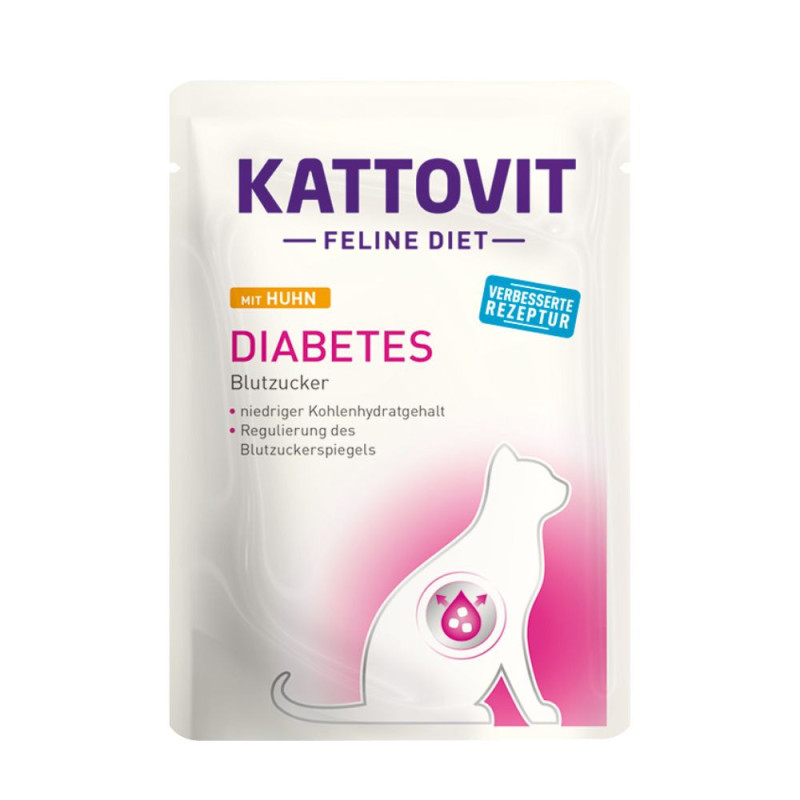 Kattovit Feline Diet Diabetes guliašas su vištiena katėms - Zoobaze.lt