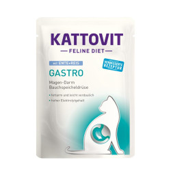 Kattovit Feline Diet Gastro guliašas su antiena ir ryžiais katėms - Zoobaze.lt