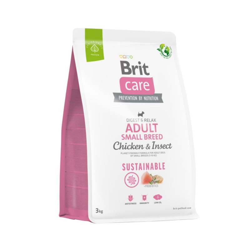 Brit Care Sustainable Adult Small Breed Chicken & Insect sausas pašaras šunims