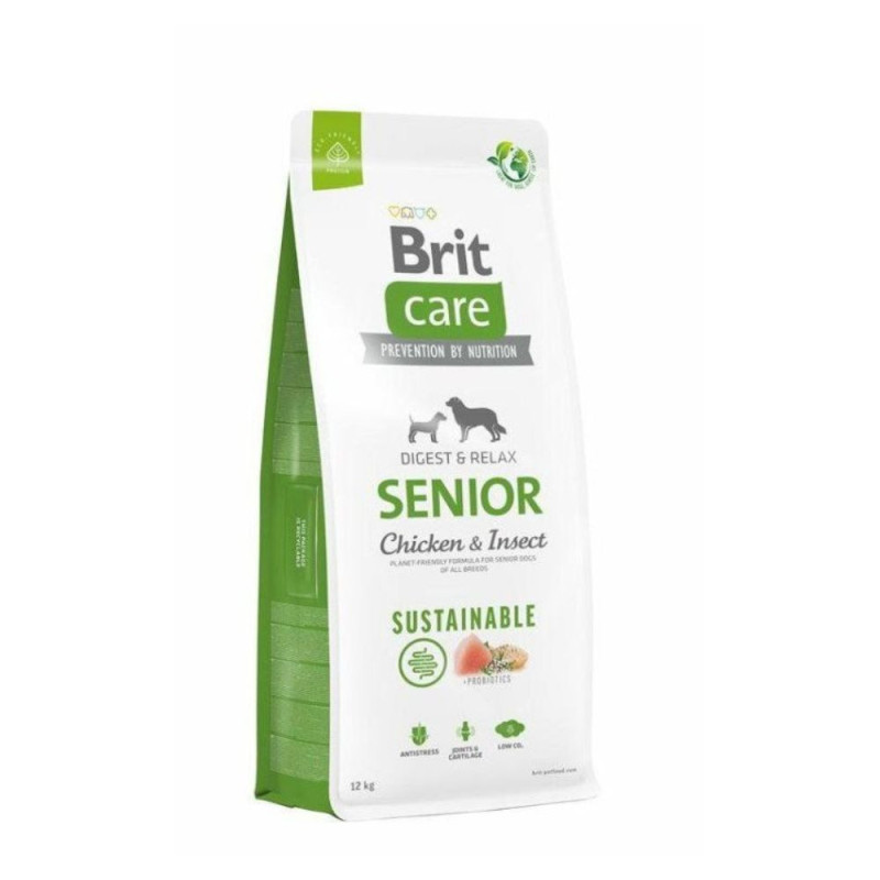 Brit Care Sustainable Senior Chicken & Insect sausas pašaras šunims