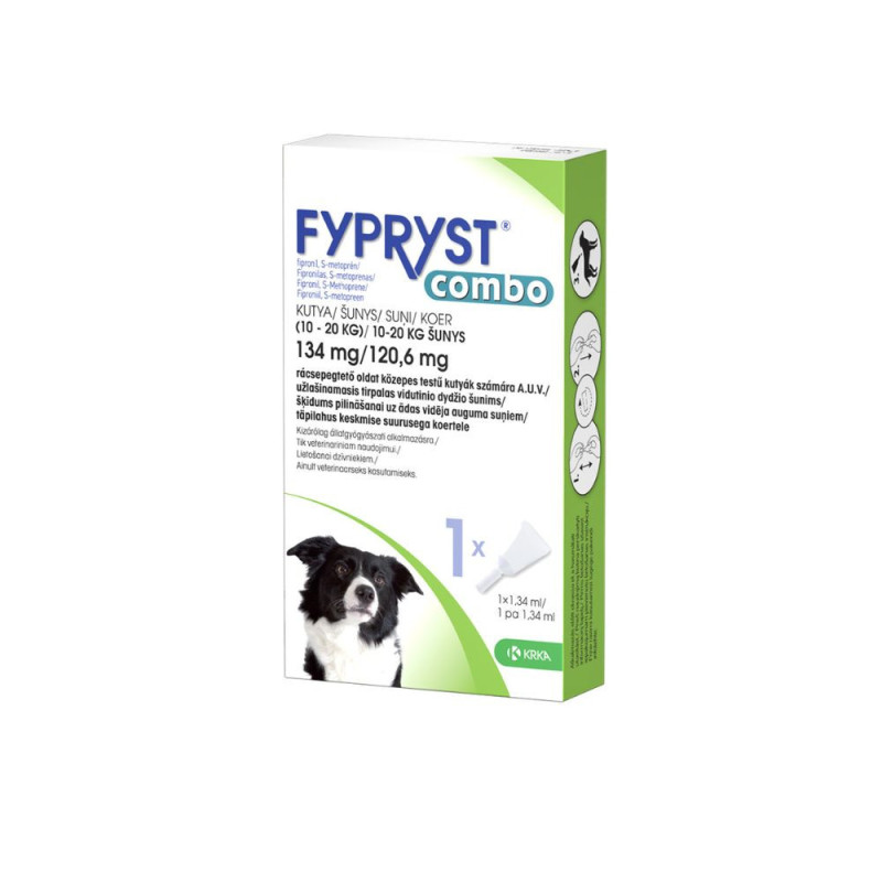 Fypryst Combo antiparazitinis užlašinamasis tirpalas vidutinių veislių šunims (10-20 kg)