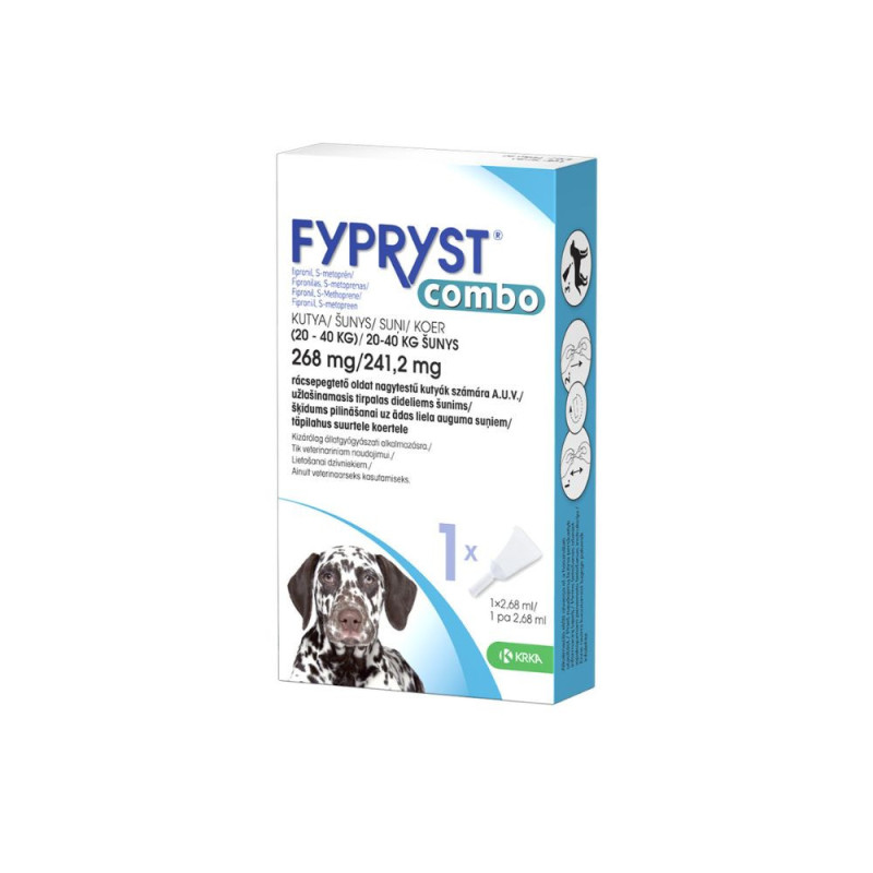 Fypryst Combo antiparazitinis užlašinamasis tirpalas didelių veislių šunims (20-40 kg)