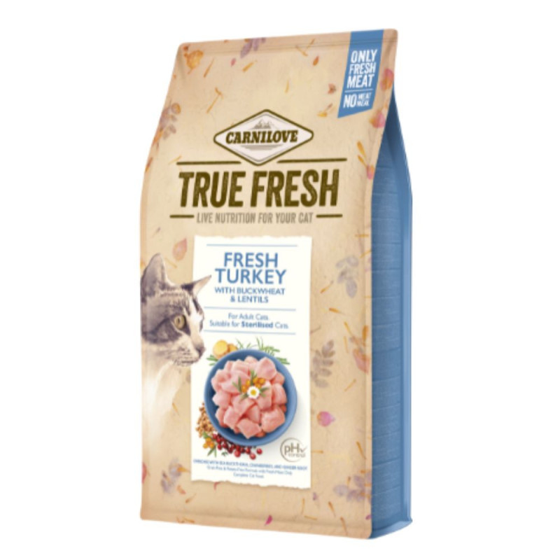 Carnilove True Fresh Cat Turkey sausas pašaras katėms