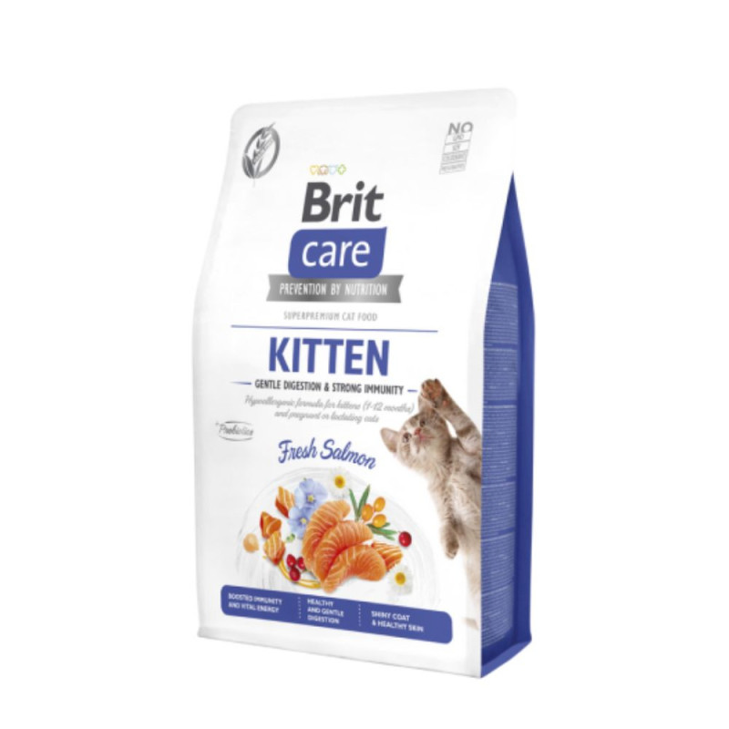 Brit Care Kitten Gentle Digestion & Strong Immunity begrūdis sausas pašaras kačiukams