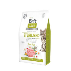 Brit Care Cat Sterilized Immunity Support begrūdis sausas pašaras katėms