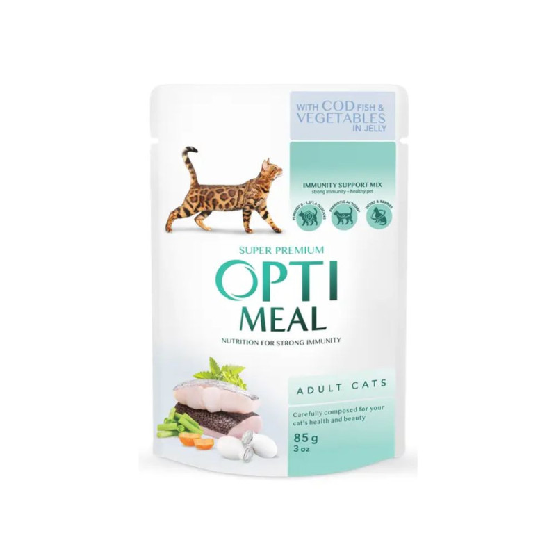 Optimeal konservai su žuvimi ir daržovėmis katėms