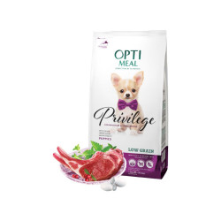 Optimeal Privilege Low Grain puppy sausas pašaras su ėriena šuniukams