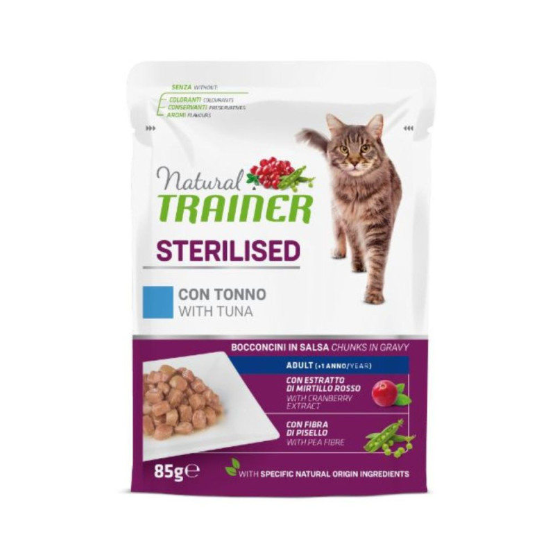 Natural Trainer Cat Sterilised Tuna konservai su tunu katėms