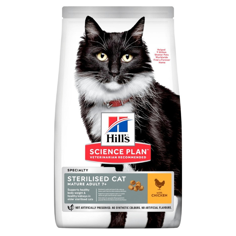 Hill's Science Plan Sterilized Cat Mature Chicken sausas maistas sterilizuotoms senyvoms katėms