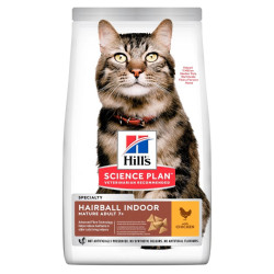 Hill's Science Plan Mature Indoor Hairball Control Chicken sausas maistas su vištiena senyvoms katėms