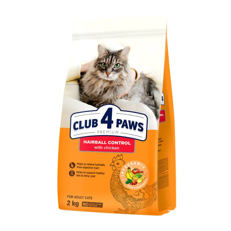 Club 4 Paws Hairball Control sausas pašaras katėms