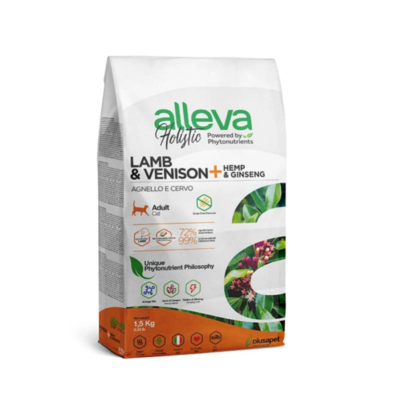Alleva Holistic Adult sausas pašaras su ėriena ir elniena katėms