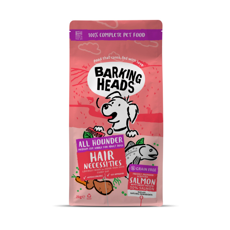 Barking Heads Hair Necessities Salmon sausas pašaras su lašiša šunims