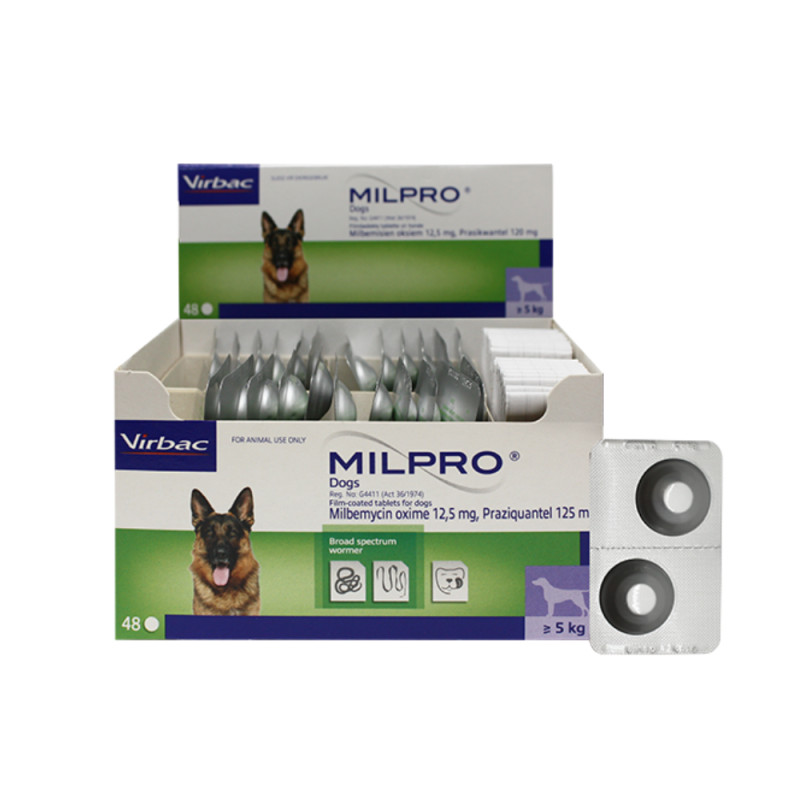 Virbac Milpro 12,5 mg/125 mg tabletės nuo kirminų šunims