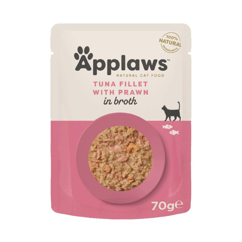 Applaws Cat Tuna Fillet guliašas su tunu ir krevetėmis katėms