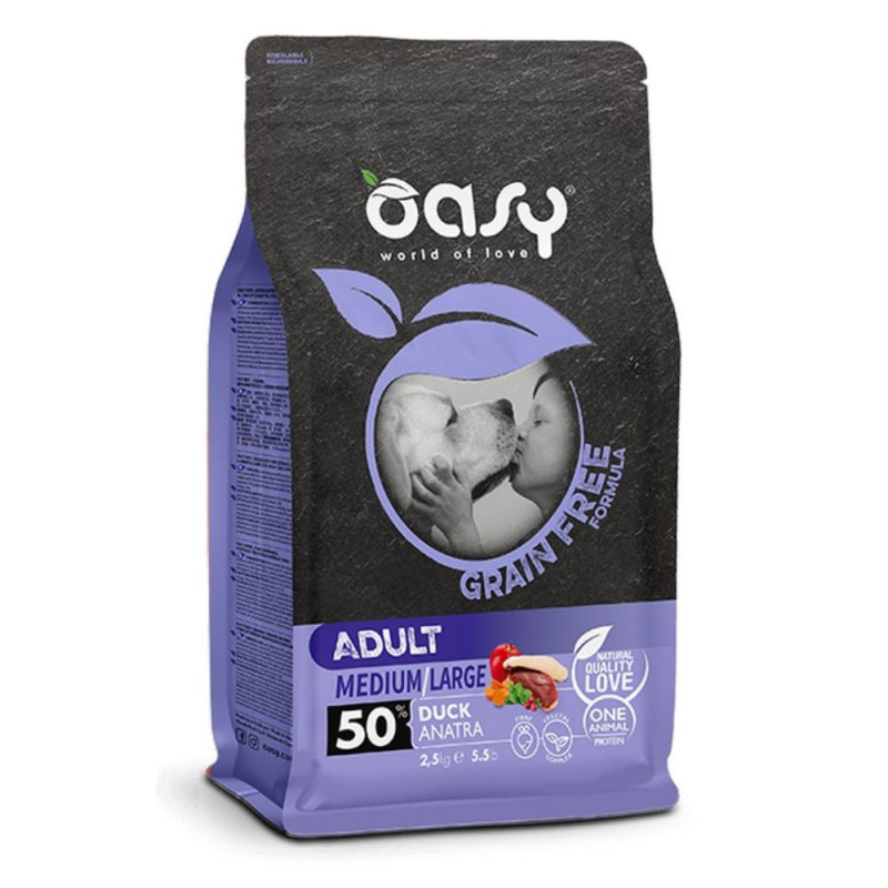 Oasy Grain Free Adult sausas pašaras su antiena vidutinių ir didelių veislių šunims