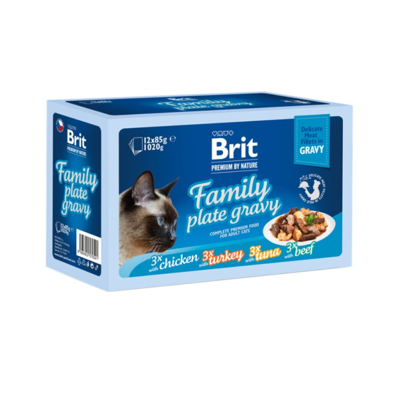 Brit Premium Fillets in Gravy Family Plate konservų rinkinys katėms