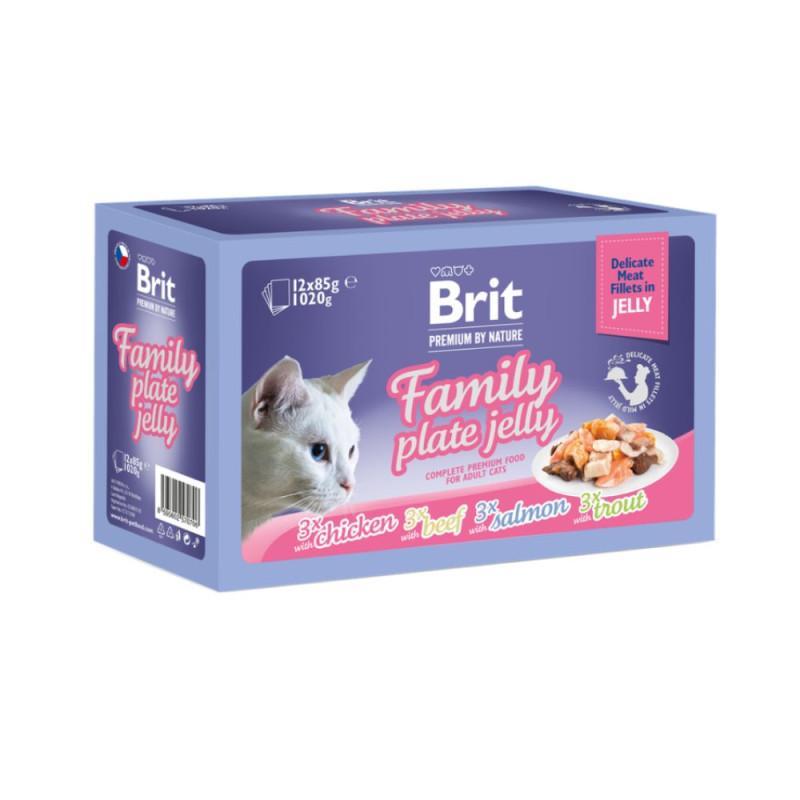 Brit Premium Fillets in Jelly Family Plate konservų rinkinys katėms