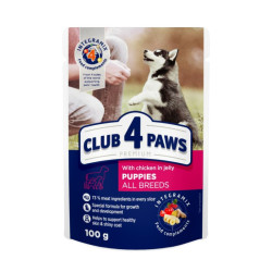 Club 4 Paws Premium konservai su vištiena drebučiuose šuniukams