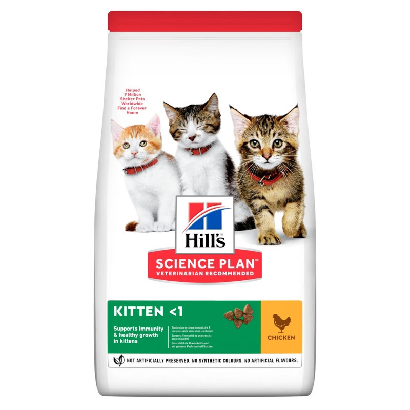 Hill's Science Plan Kitten Chicken sausas maistas su vištiena kačiukams, 300 g