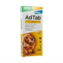 AdTab kramtomosios tabletės nuo erkių ir blusų 11-22 kg svorio šunims, 450mg