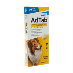 AdTab kramtomosios tabletės nuo erkių ir blusų 22-45 kg svorio šunims, 900mg
