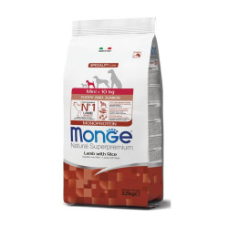 Monge Mini Puppy & Junior sausas pašaras su ėriena ir ryžiais šuniukams