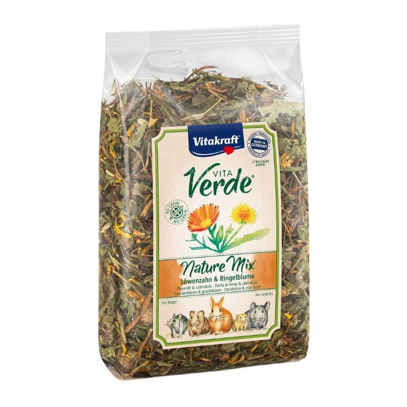 Vitakraft Vita Verde Nature Mix pašaro papildas graužikams su kiaulpienėmis ir medetkomis