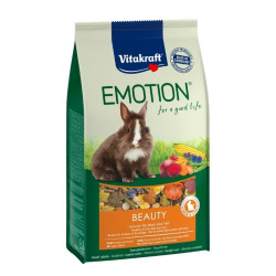 Vitakraft EMOTION® Beauty pašaras su morkomis, dobilais ir rugiagėlės žiedais triušiams