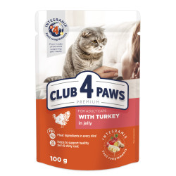 Club 4 Paws Premium konservai su kalakutiena drebučiuose katėms