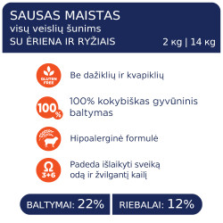 Club 4 Paws Lamb & Rice sausas pašaras su ėriena ir ryžiais šunims
