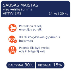 Club 4 Paws Active sausas pašaras su vištiena šunims