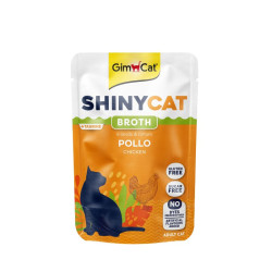 GimCat ShinyCat Pouch in Broth konservai su vištiena katėms