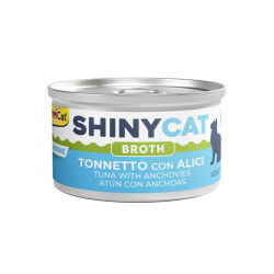GimCat ShinyCat in Broth konservai su tunu ir ančiuviais katėms