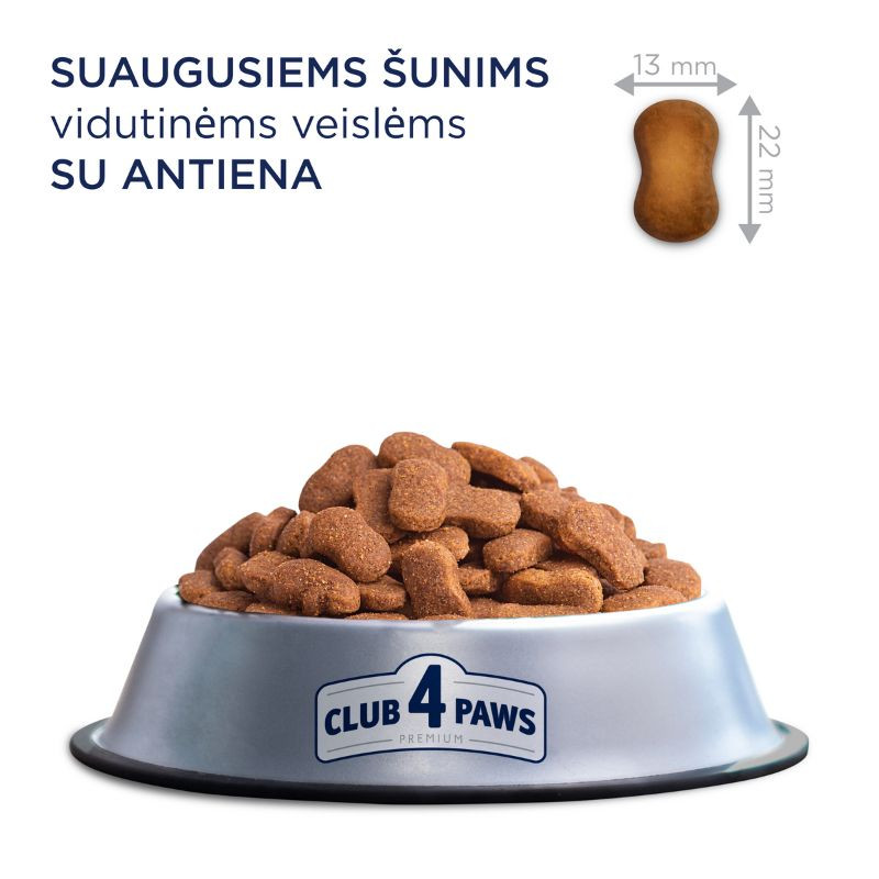 Club 4 Paws Premium pašaras su antiena vidutinio dydžio, suaugusiems šunims