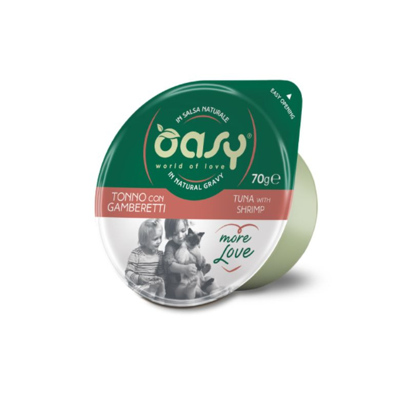 Oasy More Love Cup konservai su tunu ir krevetėmis katėms