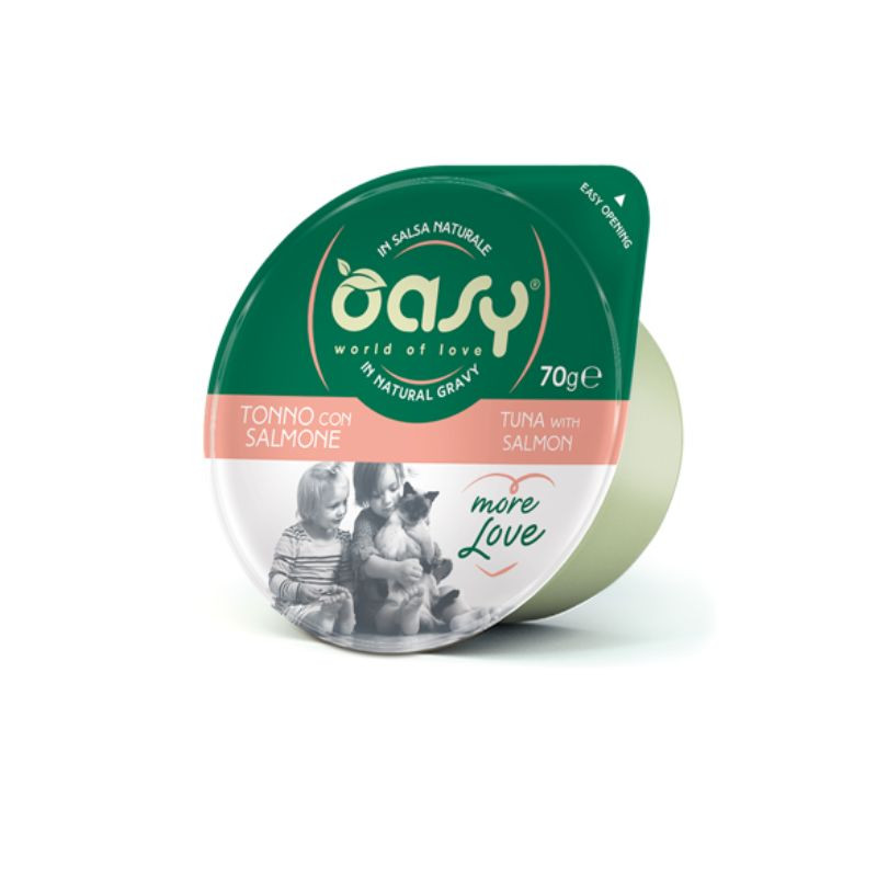 Oasy More Love Cup konservai su tunu ir lašiša katėms