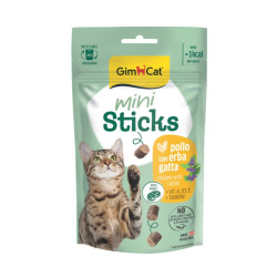 GimCat Mini Sticks skanėstai su vištiena ir katžole katėms