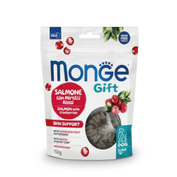 Monge Gift Skin Support skanėstai su lašiša ir spanguolėmis šunims