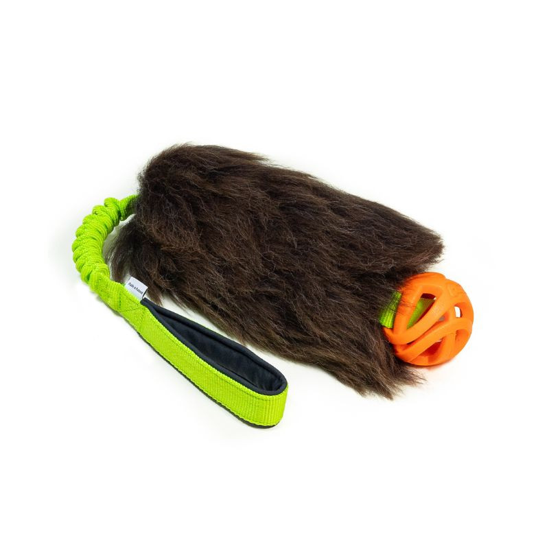 Sheepskin Bungee žaislas su rankena ir kamuoliuku šunims