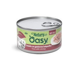 Oasy Natury Soft Jelly konservai su tunu ir krevetėmis katėms