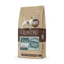 Quattro Small Breed Senior sausas pašaras su balta žuvimi ir kriliu mažų veislių šunims