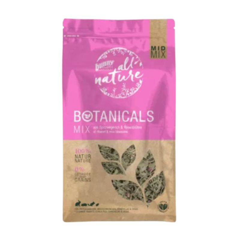 Bunny Botanicals Mid Mix su gysločiu ir rožių žiedais pašaro papildas graužikams - Zoobaze.lt