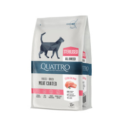 Quattro Extra Salmon Sterilised sausas pašaras su lašiša sterilizuotoms katėms