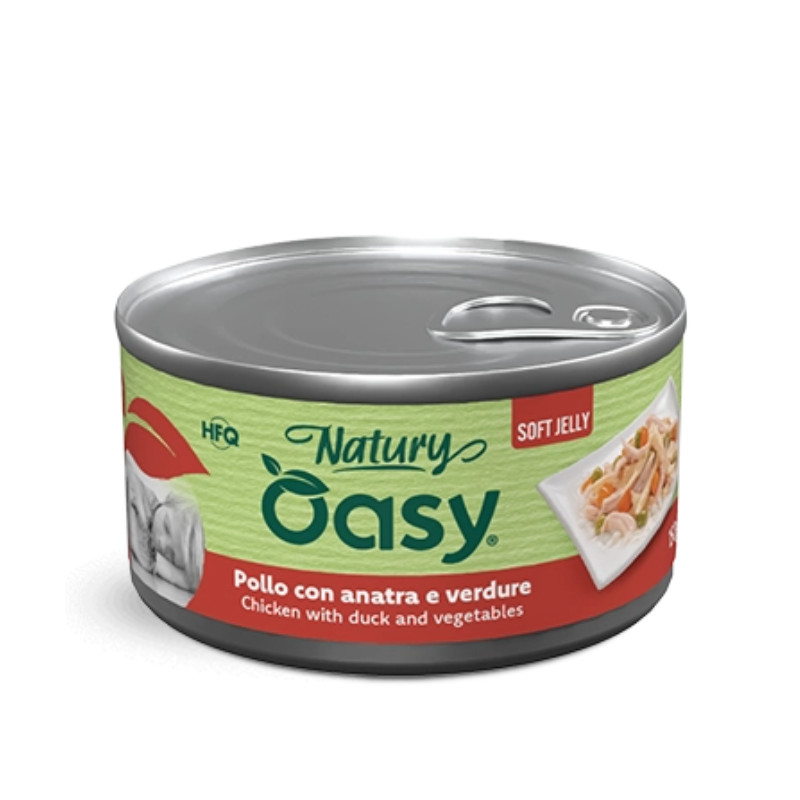 Oasy Natury Soft Jelly konservai su vištiena, antiena ir daržovėmis šunims