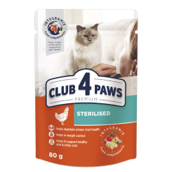Club 4 Paws Premium Sterilized konservai su vištiena katėms