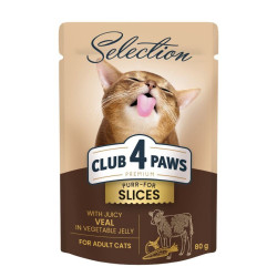 Club 4 Paws Premium Selection konservai su veršiena daržovių drebučiuose katėms